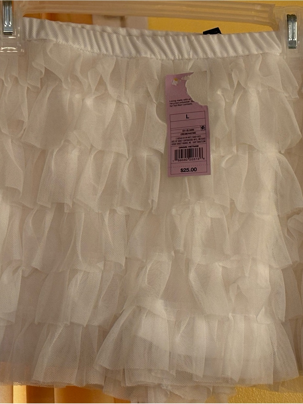 wild fable White Ruffled Tulle Skater Skirt with built-in shorts